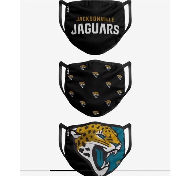 Jacksonville Jaguars 3 Face Masks NFL Licensed - Picture 2 of 2